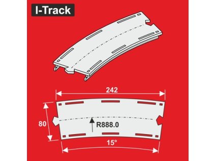 1695 h0 oblouk seg 1 kolej r 888 0mm15 s 80mm 6ks