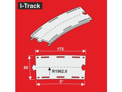 1701 h0 oblouk seg 1 kolej r 1962mm 5 s 80mm 6ks