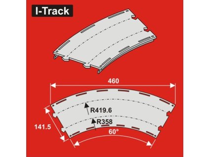 1710 h0 oblouk 2 kolej r 358 419 6mm 60 3ks