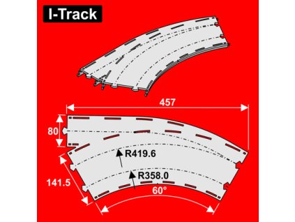 1713 h0 oblouk 60 s odbockou 2 kolej r358 419 6mm 1ks