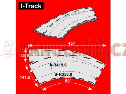 H0 Oblouk 60°s odbočkou 2-kolej.R358/419,6mm,1ks