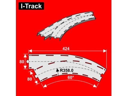 1716 h0 oblouk 60 s odbockou 1 kolej r 358mm 1ks