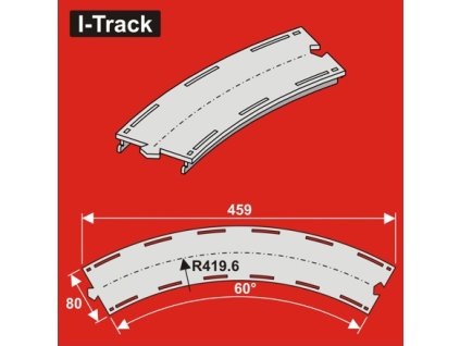 1719 h0 oblouk segment 1 kolej r 419 6mm 60 s 80mm 3ks