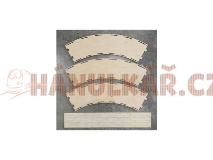 H0 Oblouk 2-kolej. R 481,2/542,8mm, 60° 3ks