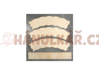 H0 Oblouk. 2-kolej. R 542,8/604,4mm,60°, 3ks