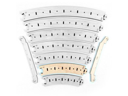 729 sablony obloukove trate r3 r4 s podlozim h0 6ks