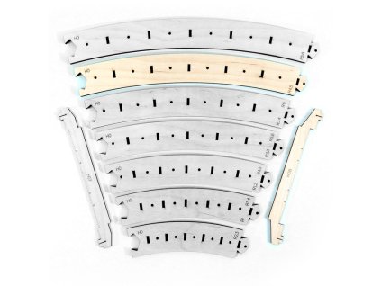 753 sablony oblouk trate r4 r5 r7 r8 s podlozim h0 6ks