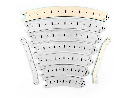 759 sablony oblouk trate r5 r6 r8 r9 s podlozim h0 6ks