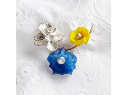 Fresh Blossoms brooch - silver