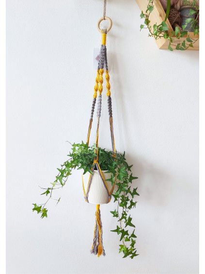 macrame zaves na kvetinac dvoubarevny hany 01