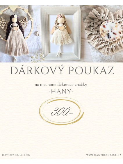 darkovy poukaz macrame dekorace eshop hanydekorace 300Kc