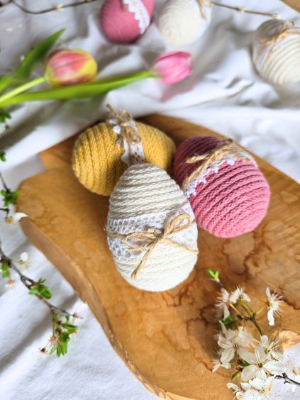 macrame vajíčka velikonoce dekorace hany eshop