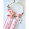 květinový kruh stuhy ruzový hany dekorace macrame eshop 01