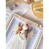 macrame andelka v ramecku hany dekorace prirodni ptacek kyticky