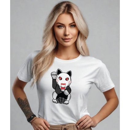 Dámské Tričko S Krátkým Rukávem Cat Jigsaw modelka komprese