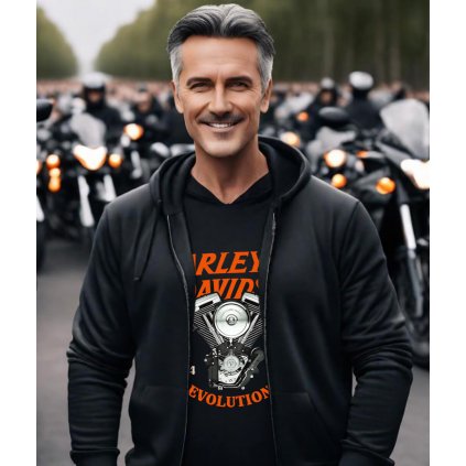 Pánská Mikina Přes Hlavu Bez Kapuce Harley Davidson Evolution model kompres