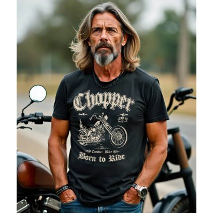 Pánské Tričko S Krátkým Rukávem Chopper Born To Ride Model komprese