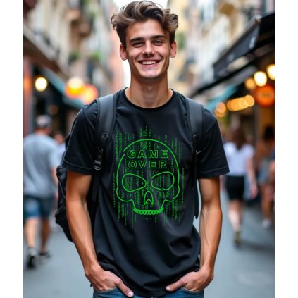 Pánské Tričko S Krátkým Rukávem Game Over model komprese