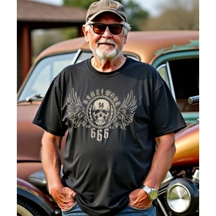 Pánské Tričko S Krátkým Rukávem Hanzi Work 666 Hot Rods model komprese