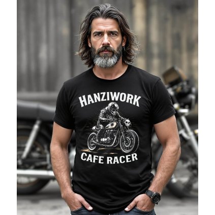 Pánské Tričko S Krátkým Rukávem Hanziwork Cafe Racer Model komprese