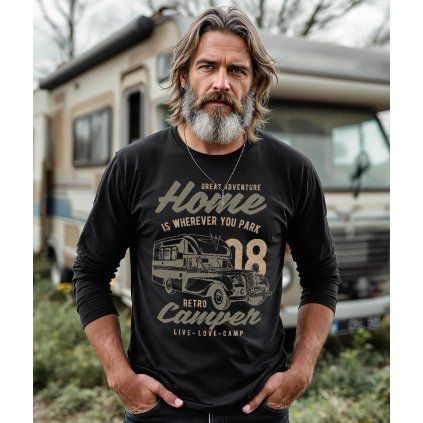 Pánské Tričko S Dlouhým Rukávem Home Camper Model komprese
