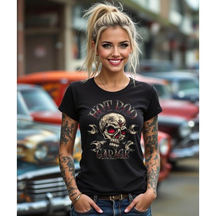 Dámské Tričko S Krátkým Rukávem Hot Rod Garage V8 Modelka komprese