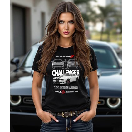 Dámské Tričko S Krátkým Rukávem Dodge SRT HellCat Modelka komprese