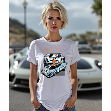 Dámské Tričko S Krátkým Rukávem Porsche 917 Modelka komprese