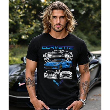 Pánské Tričko S Krátkým Rukávem Corvette Model komprese