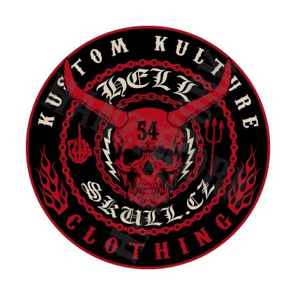 Nálepka Hell Skull Clothing vodoznak komprese