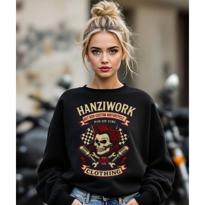 Dámská Mikina Přes Hlavu Bez Kapuce Boody Rose Modelka komprese