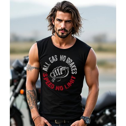 Pánské Tričko Bez Rukávu All Gas No Brakes Model komprese
