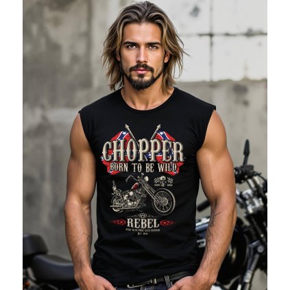 Pánské Tričko Bez Rukávu Chopper Born To Be Wild Model komprese