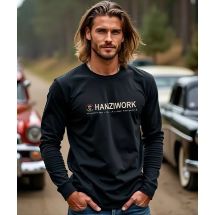 Pánské Tričko S Dlouhým Rukávem HanziWork Kustom Merch model komprese