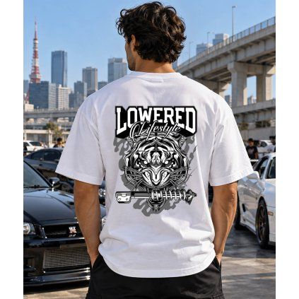 Pánské Oversize Tričko S Krátkým Rukávem Lowered Pro Bílý Model