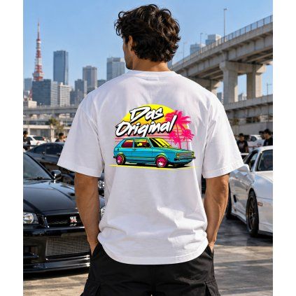 Pánské Oversize Tričko S Krátkým Rukávem Bílé Záda Das Original Golf Model