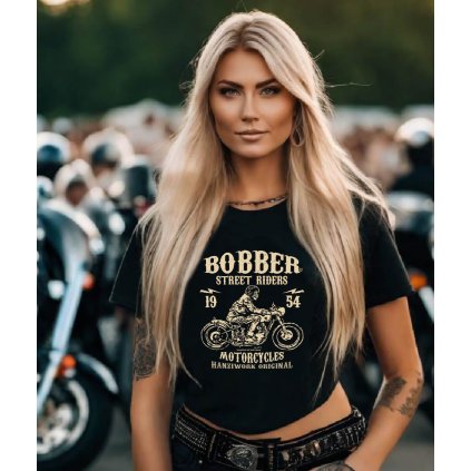 Dámské Tričko S Krátkým Rukávem Bobber Street Riders modelka komp