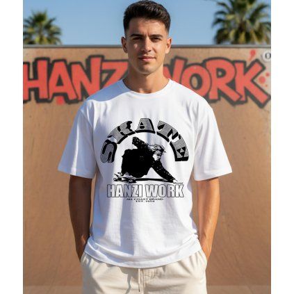 Pánské Tričko S Krátkým Rukávem Oversize Skate bílé model
