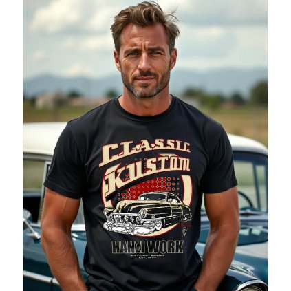Pánské Tričko S Krátkým Rukávem Classic Kustom model komprese