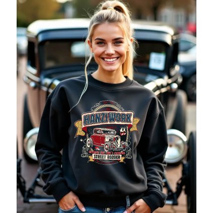Dámská Mikina Přes Hlavu Bez Kapuce Street Rodder modelka 01 komprese