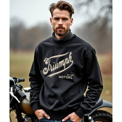 Pánská Mikina Přes Hlavu S Kapucí Logo Triumph prsa model komprese