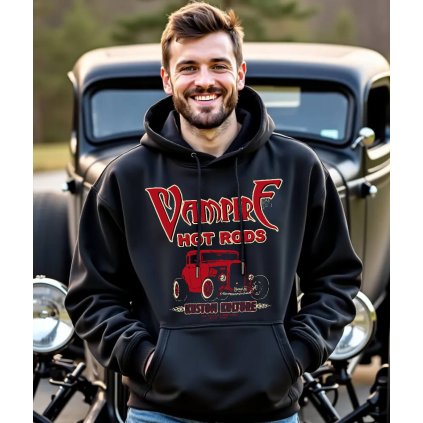 Pánská Mikina Na Zip S Kapucí Vampire Hot Rods model komprese