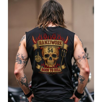 Pánské Tričko Bez Rukávů Born To Hell model komprese