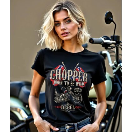 Dámské Tričko S Dlouhým Rukávem Chopper Born To Be Wild modelka 08 komprese