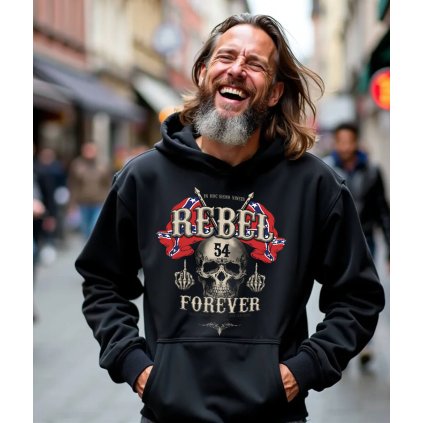 Pánská Mikina Přes Hlavu S Kapucí Rebel Forever model komprese