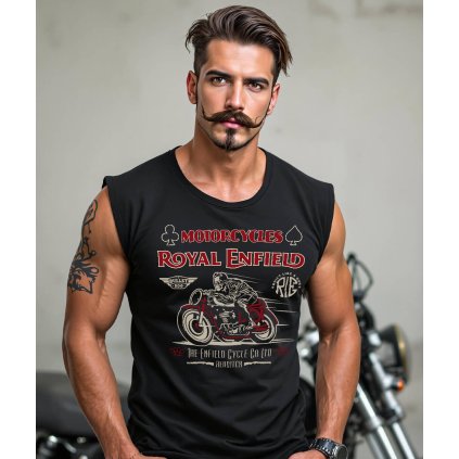 Pánské Tričko Bez Rukávů Royal Enfield Bullet 500 Model komprese