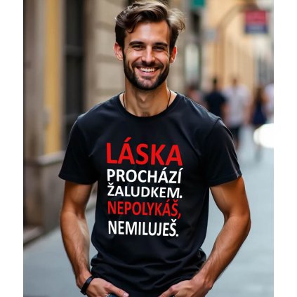 Pánské Tričko S Krátkým Rukávem Nepolykáš Nemiluješ model 002 komprese