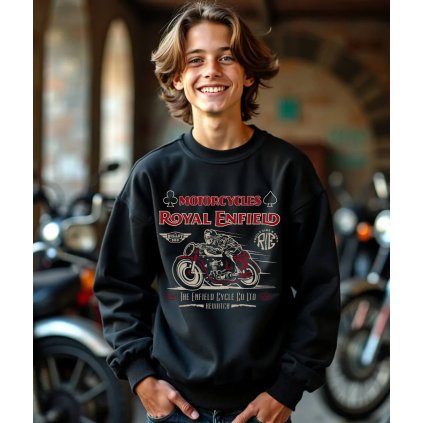 Dětská Mikina Přes Hlavu S Kapucí Royal Enfield Bullet 500 manekyn komprese