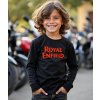 Dětské Tričko Černé S Dlouhým Rukávem Royal Enfield Nápis Chlapec komprese