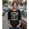 Dámské Tričko S Dlouhým Rukávem Kariban Hanziwork Skull Kustom Kulture Modelka komprese